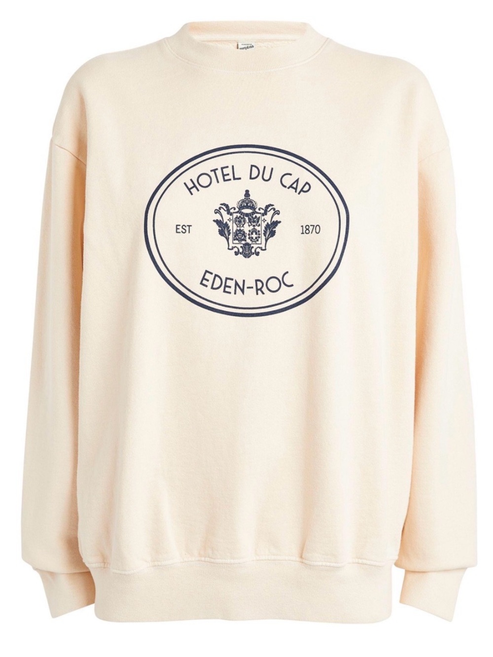 Sporty & Rich x Hotel du Cap Eden-Roc Crewneck Sweatshirt Cream Size XS